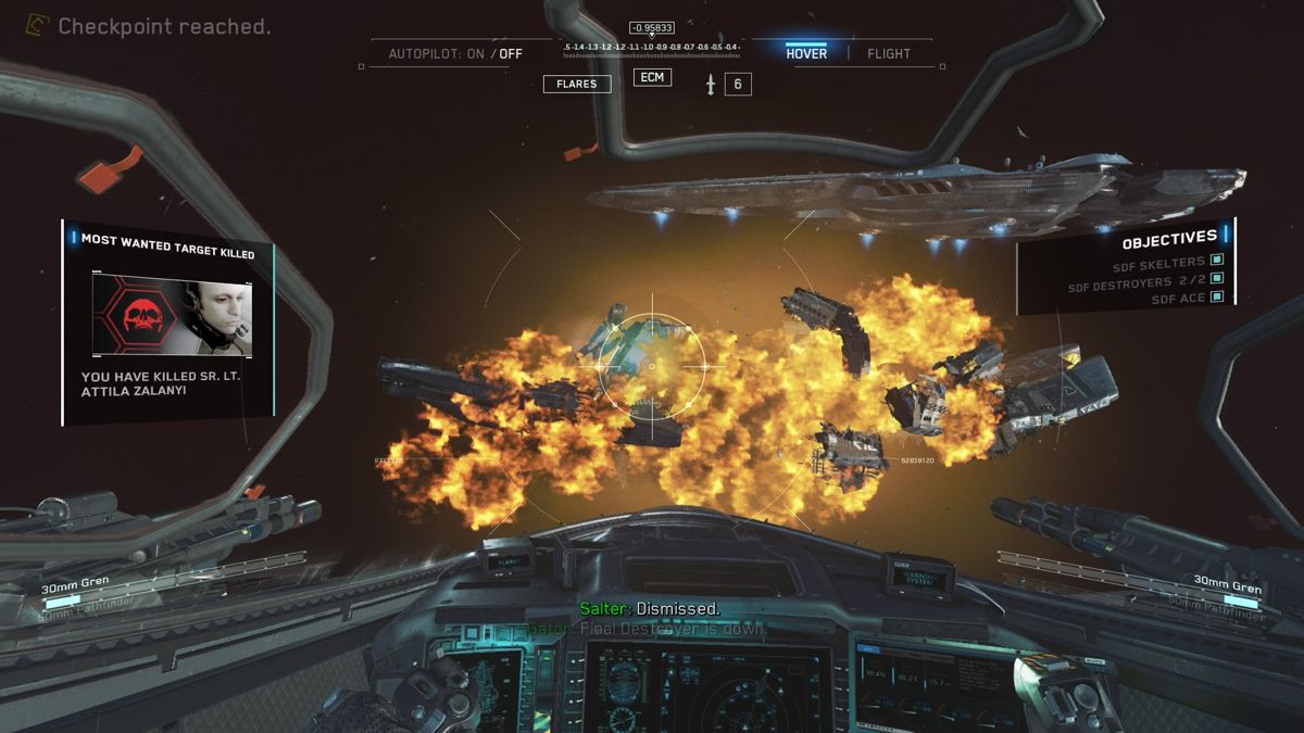 Call of Duty: Infinite Warfare (PlayStation 4) screenshot: Enemy destroyer destroyed