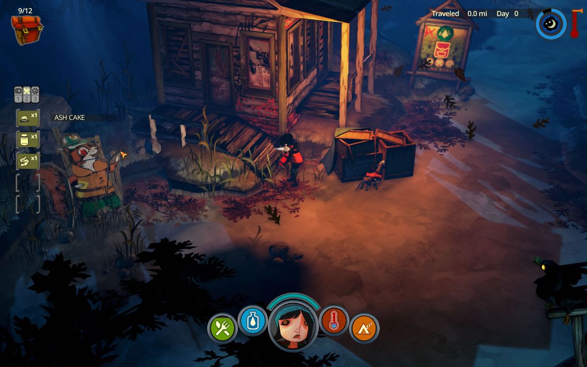 The Flame in the Flood (Windows) screenshot: Searching for items.
