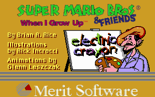 Electric Crayon 3.1: Super Mario Bros & Friends: When I Grow Up (DOS) screenshot: Title Screen (VGA 256)
