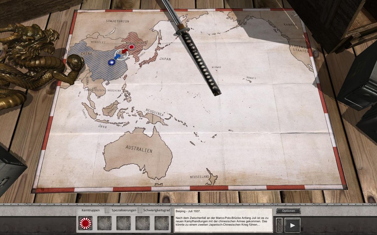 Order of Battle: Morning Sun (Windows) screenshot: Campaign map