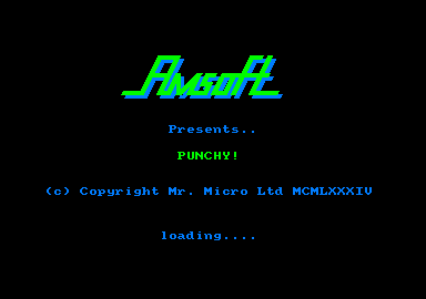 Punchy (Amstrad CPC) screenshot: Loading screen