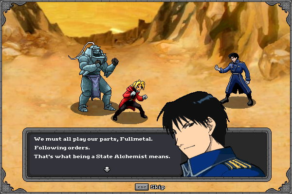 Fullmetal Alchemist: Iron & Flame (Browser) screenshot: Roy Mustang