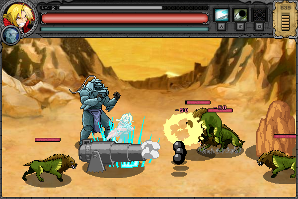 Fullmetal Alchemist: Iron & Flame (Browser) screenshot: A cannon
