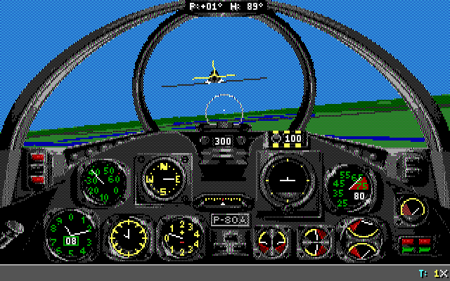P-80 Shooting Star Tour Of Duty (DOS) screenshot: I'm following the squadron leader. (EGA)