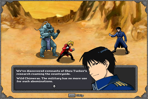 Fullmetal Alchemist: Iron & Flame, Adobe Flash game by Adult Swim