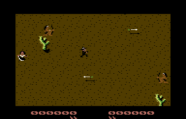 Shoot 'em up Construction Kit (Commodore 64) screenshot: Example Game - Outlaw