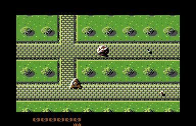 Shoot 'em up Construction Kit (Commodore 64) screenshot: Example Game - Space Hawk (AKA Slap 'n' Tickle)