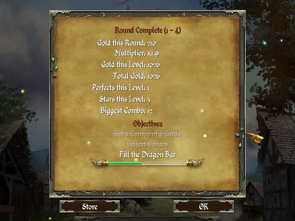 Legends of Solitaire: Curse of the Dragons (Windows) screenshot: I've cleared two of the objectives