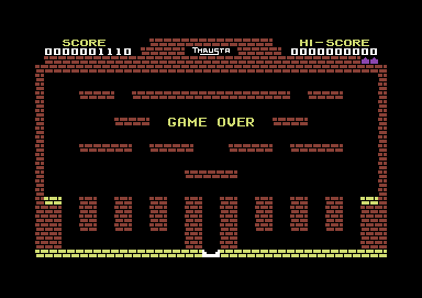 Thrusta (Commodore 64) screenshot: Game over
