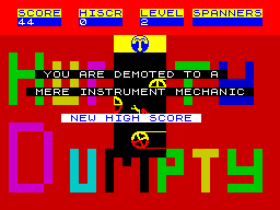 Engineer Humpty (ZX Spectrum) screenshot: Game Over!