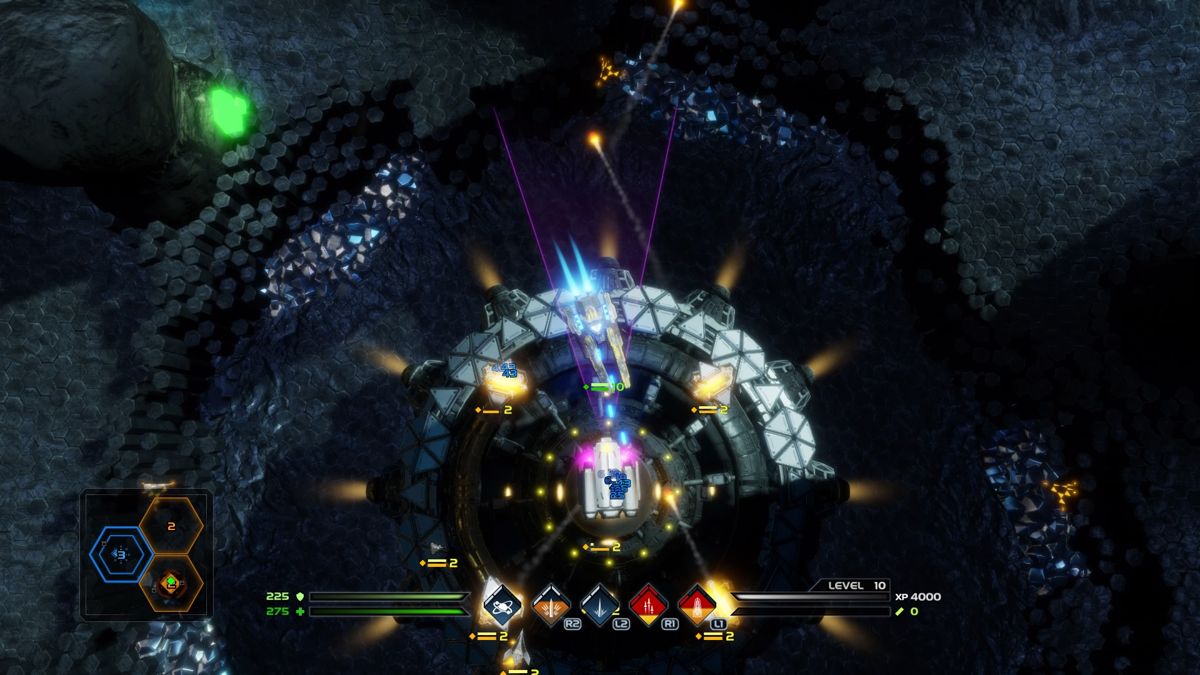 Dead Star (PlayStation 4) screenshot: Turret zone scanner
