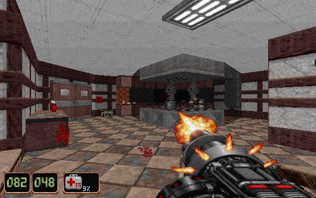 Wanton Destruction (DOS) screenshot: Level 4: Restaurant