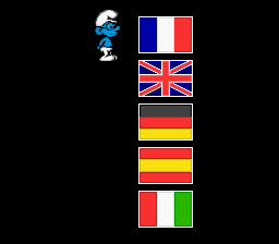 The Smurfs (SNES) screenshot: Select your language