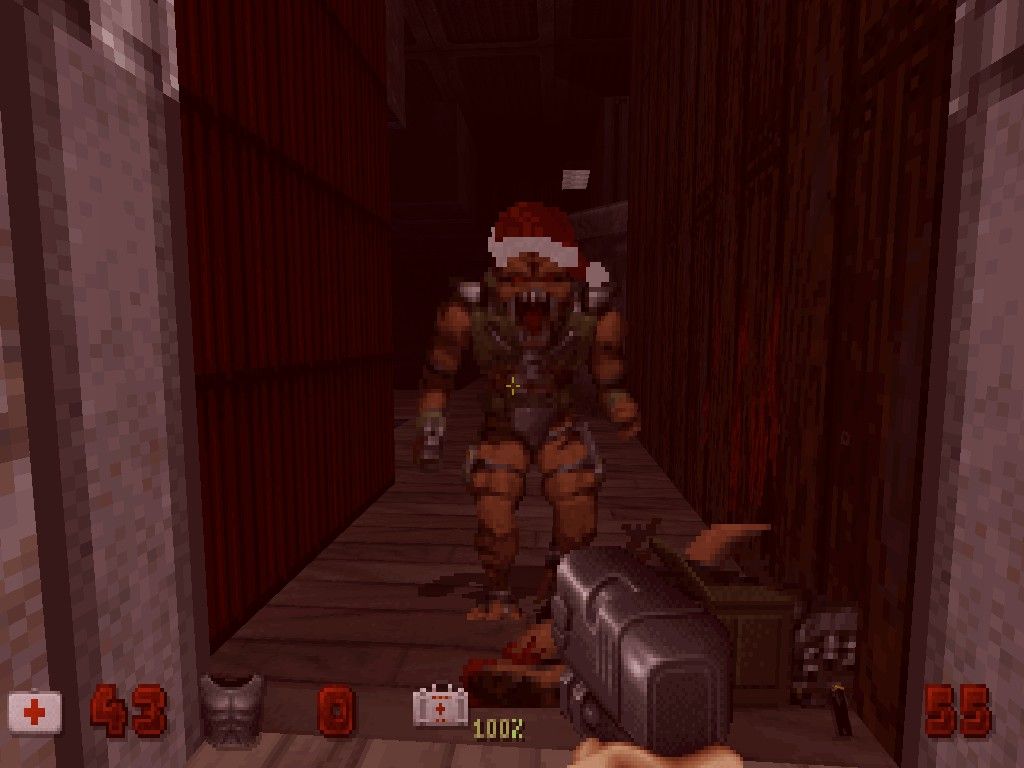 3D Realms: Anthology - Steam Edition (Windows) screenshot: (Duke: Nuclear Winter): The enemies are decked out for Christmas