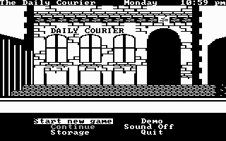 The Scoop (DOS) screenshot: Main menu.