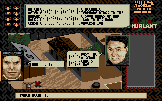 Crash Garrett (Amiga) screenshot: Our hero asks for another suggestion