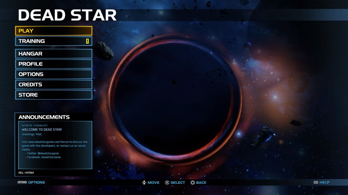 Dead Star (PlayStation 4) screenshot: Main menu