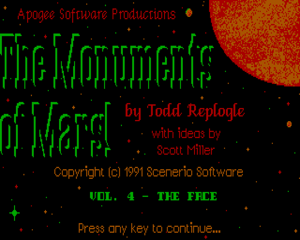 3D Realms: Anthology - Steam Edition (Windows) screenshot: (Monuments of Mars): Title screen of vol. 4