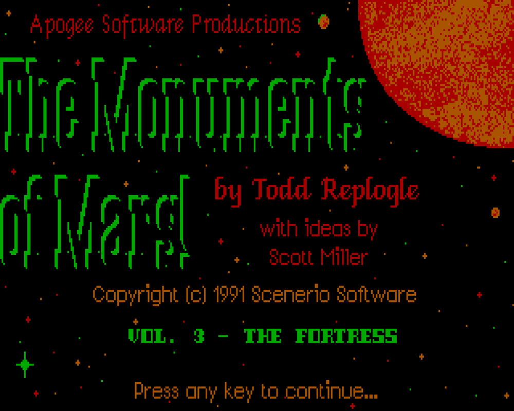 3D Realms: Anthology - Steam Edition (Windows) screenshot: (Monuments of Mars): Title screen of vol. 3