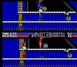 Skull & Crossbones (NES) screenshot: A two players game