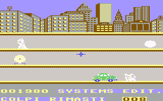 City Killer (Commodore 64) screenshot: Eight bullets are remaining...