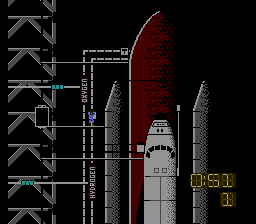 Space Shuttle Project (NES) screenshot: Mission 2 starts at night.