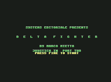 Delta Fighter (Commodore 64) screenshot: Title Screen