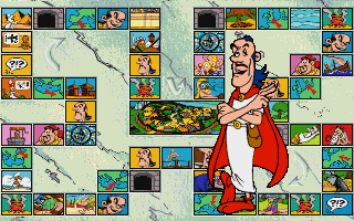 Astérix: Caesar's Challenge (DOS) screenshot: The spy allows the piece to be moved anywhere in the board.