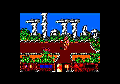 Los Inhumanos (Amstrad CPC) screenshot: Stonehenge?