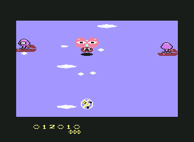 Ducky Dan (Commodore 64) screenshot: Another Boss is an Evil Face...