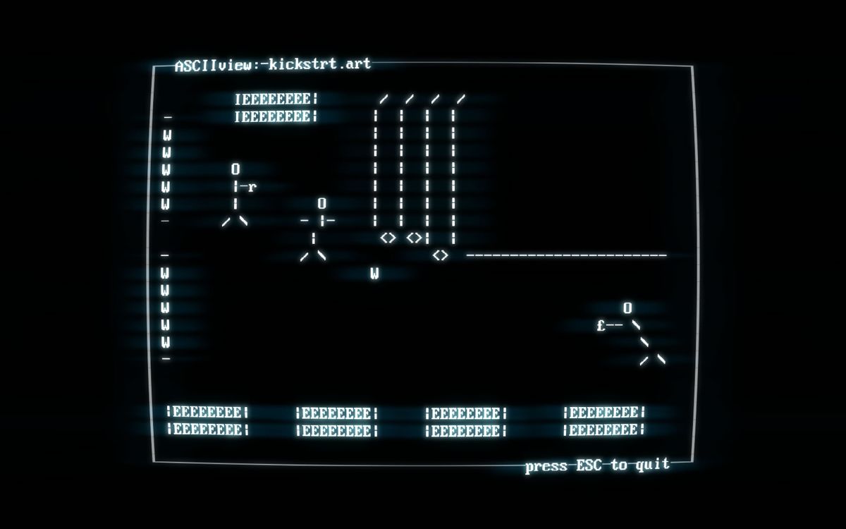 Superhot (Windows) screenshot: More ASCII art