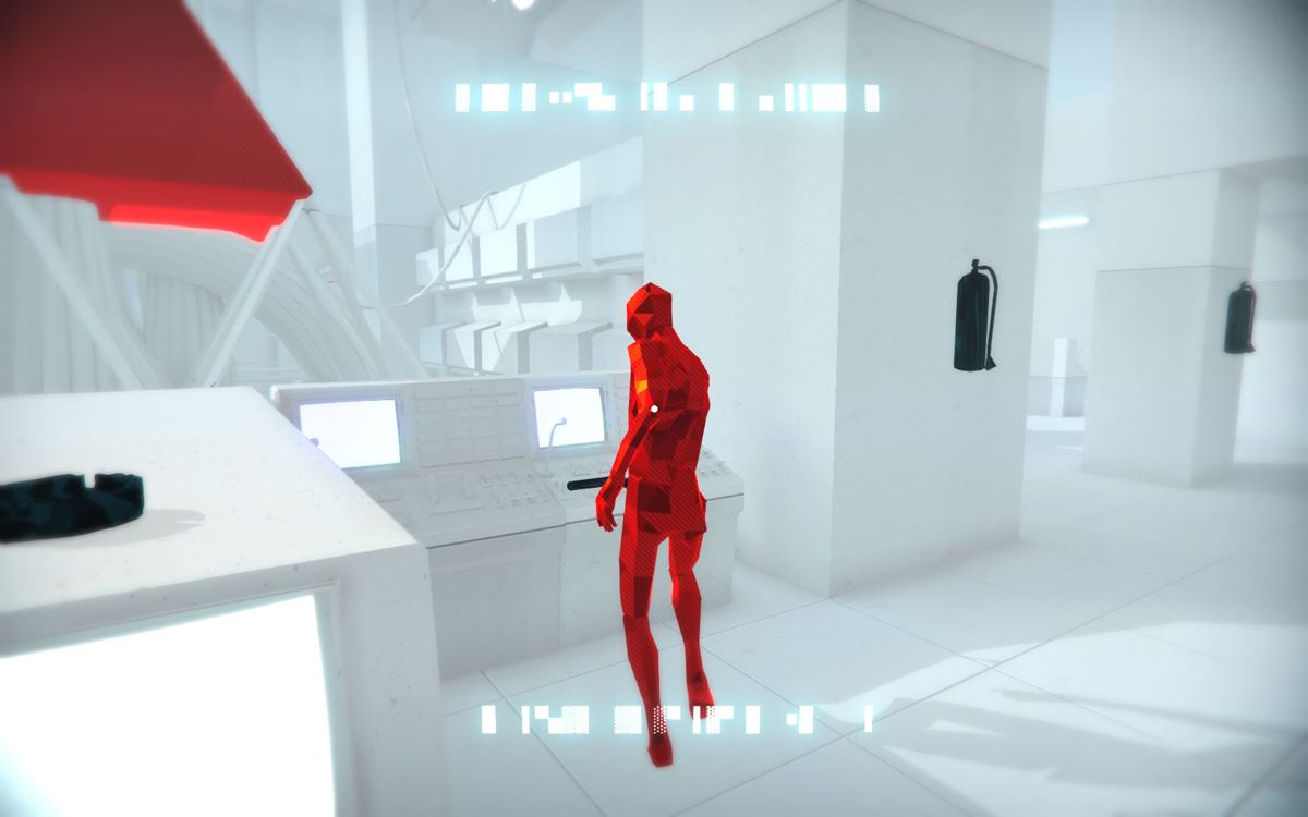 Superhot (Windows) screenshot: It is not really possible to sneak up, most of the time.