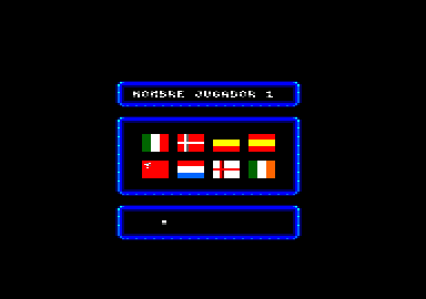 Michel Futbol Master + Super Skills (Amstrad CPC) screenshot: Player 1's name