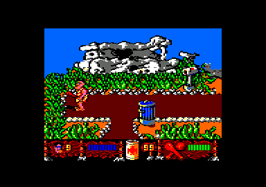 Los Inhumanos (Amstrad CPC) screenshot: Starting location