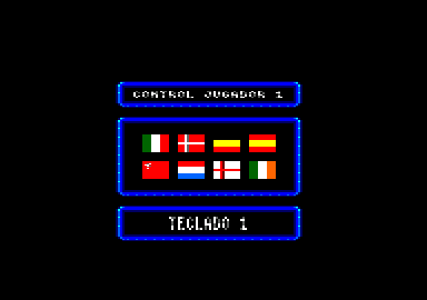 Michel Futbol Master + Super Skills (Amstrad CPC) screenshot: Select your control method, player 1.