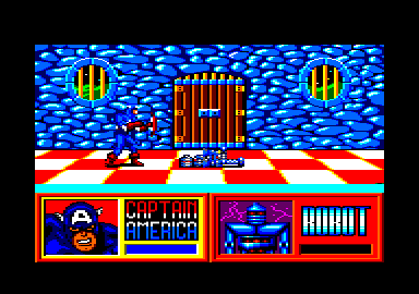 The Amazing Spider-Man and Captain America in Dr. Doom's Revenge! (Amstrad CPC) screenshot: The robot is scrap metal.