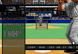 World Series Baseball '95 (Genesis) screenshot: Batting practice