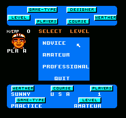 Greg Norman's Golf Power (NES) screenshot: Difficulty levels