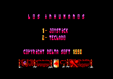 Los Inhumanos (Amstrad CPC) screenshot: Select control method.