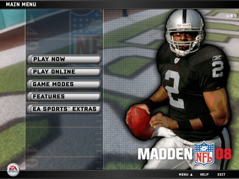 Madden NFL 08 (Windows) screenshot: Main menu