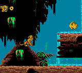 The Lion King (Game Gear) screenshot: "Waterfall" visible