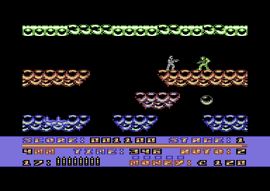 Cyberdyne Warrior (Commodore 64) screenshot: These characters are not your friends
