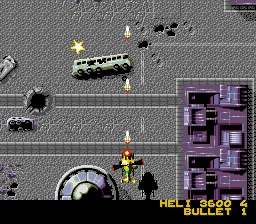 Firepower 2000 (Genesis) screenshot: Shooting a stream of bullets.