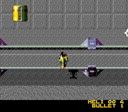 Firepower 2000 (Genesis) screenshot: Flying over a bridge.
