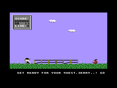 Jerry's Quest (Commodore 16, Plus/4) screenshot: Start of the game