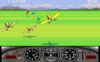 Gee Bee Air Rally (Amiga) screenshot: Each event should be complete in time limit