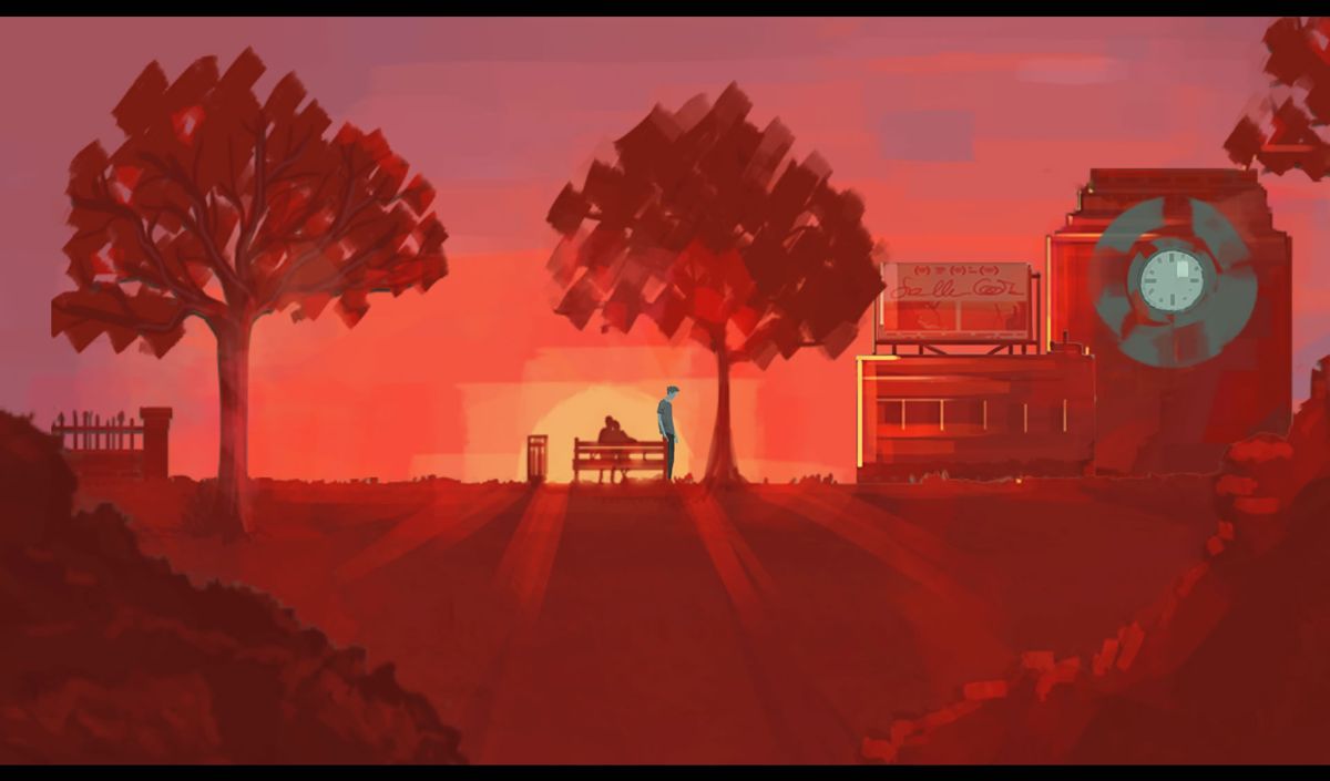 The End of the World (Android) screenshot: Flashback, watching the sunset.
