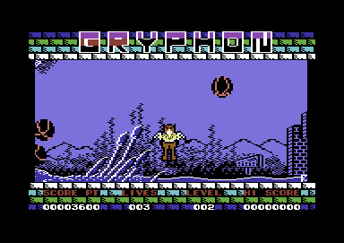 Gryphon (Commodore 64) screenshot: Upon getting the second gold bar, the Id Monsters have transformed themselves into Spheres of Death