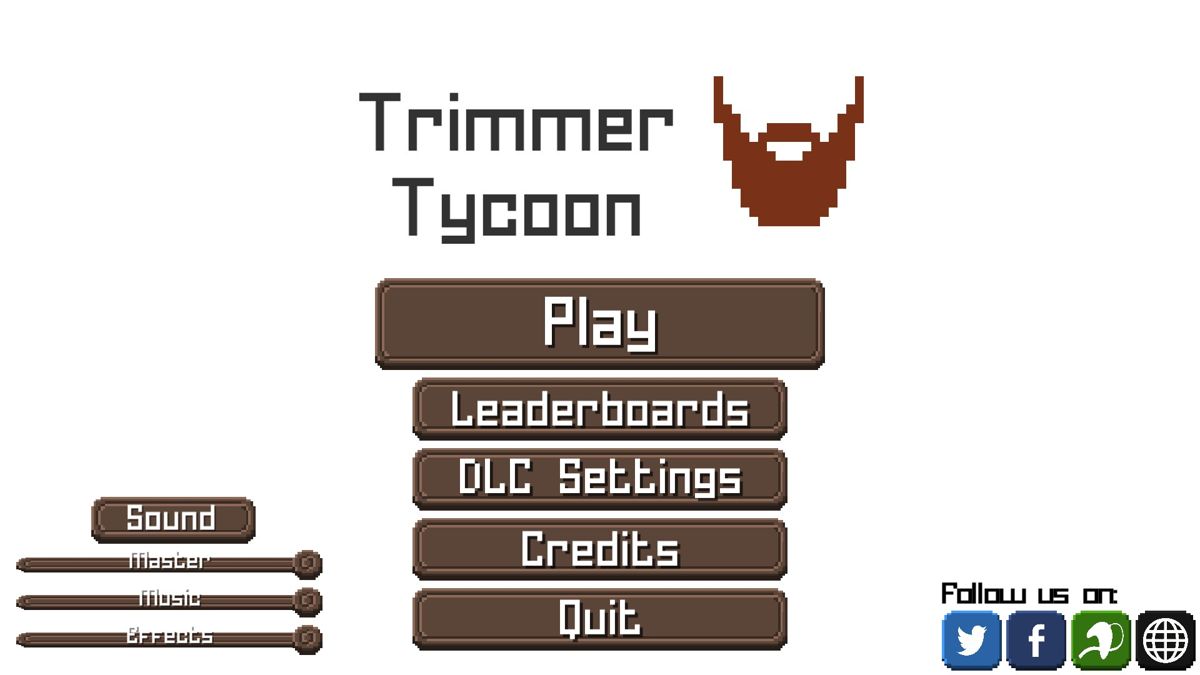 Trimmer Tycoon (Windows) screenshot: Title screen with main menu