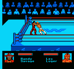 WWF King of the Ring (NES) screenshot: Engaged in a grapple